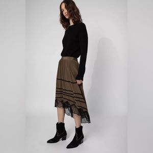 BRAND NEW |Zadig & Voltaire Joslin Lace Skirt in Bronze